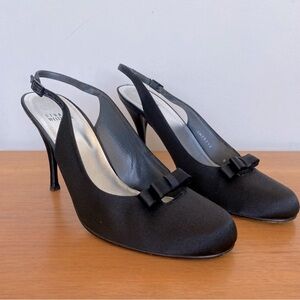 Stuart Weitzman black satin pumps - classic, chic, sexy and in perfect condition